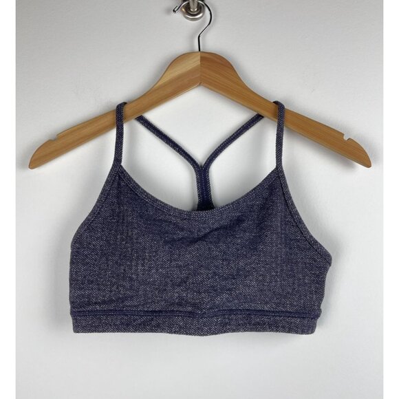 Lululemon Other - Lululemon Flow Y Nulu Bra, Light Support, Navy Herringbone Pattern, Size 6